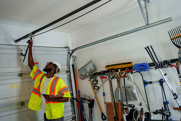 Professional Garage Door Panel Replacement technician working in Natalia, TX